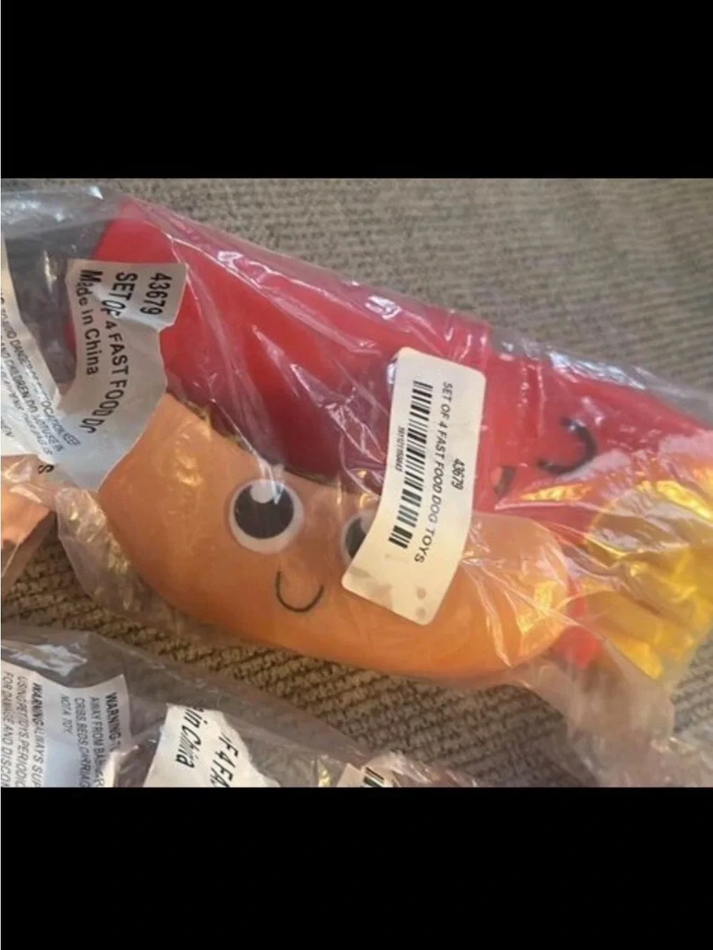Squeaky Fast Food Dog Toys - Hot Dog & Burger Set , set of 7